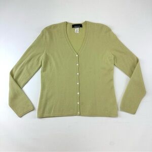 Cashmere Vneck womens cardigan Small Soft green